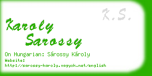 karoly sarossy business card