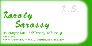karoly sarossy business card
